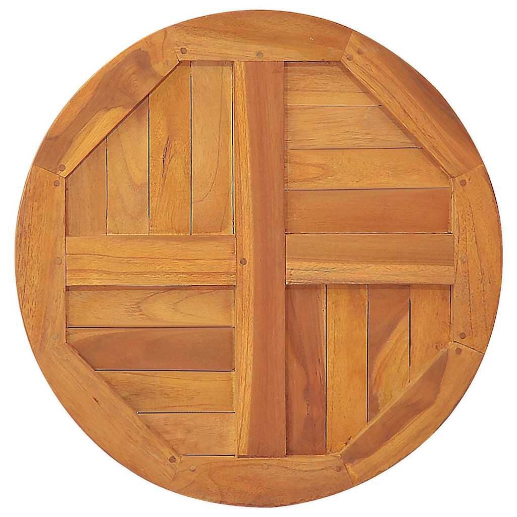 vidaXL Tafelblad rond 2,5 cm 80 cm massief teakhout