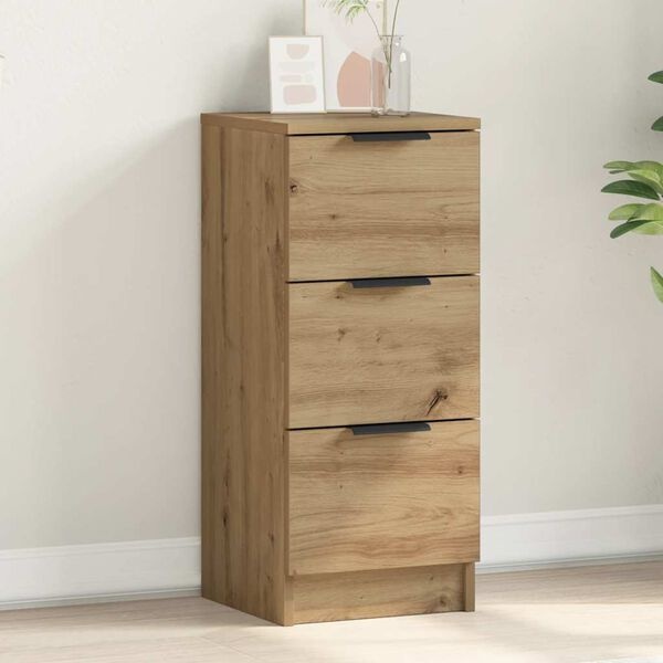 vidaXL Dressoir 30x30x70 cm bewerkt hout artisanaal eikenkleur