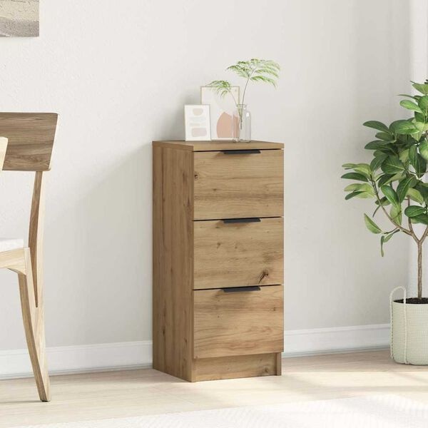 vidaXL Dressoir 30x30x70 cm bewerkt hout artisanaal eikenkleur