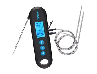 INKBIRD Bluetooth Digitale Vleesthermometer met Externe Probes,Onmiddellijke Uitlezing in 2 Seconden, Oplaadbare Voedselthermometer voor Grillen,BBQ en Koken