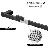 Handdoekstang voor badkamer & keuken 60 cm mat zwart RVS SUS 304 | Roestbestendig & Krasbestendig