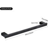 Handdoekstang voor badkamer & keuken 60 cm mat zwart RVS SUS 304 | Roestbestendig & Krasbestendig