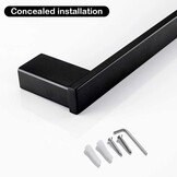 Handdoekstang voor badkamer & keuken 60 cm mat zwart RVS SUS 304 | Roestbestendig & Krasbestendig