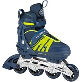 Hudora Inline Skates Comfort - Adjustable Inline Skates for Children & Teenagers - Blue, Checkered, Size Adjustable, ABEC 7 Carbon Bearings, High-Rebound PU Wheels, Aluminium Chassis