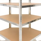 vidaXL Hoekrek robuust 5-laags staal en bewerkt hout zilverkleurig