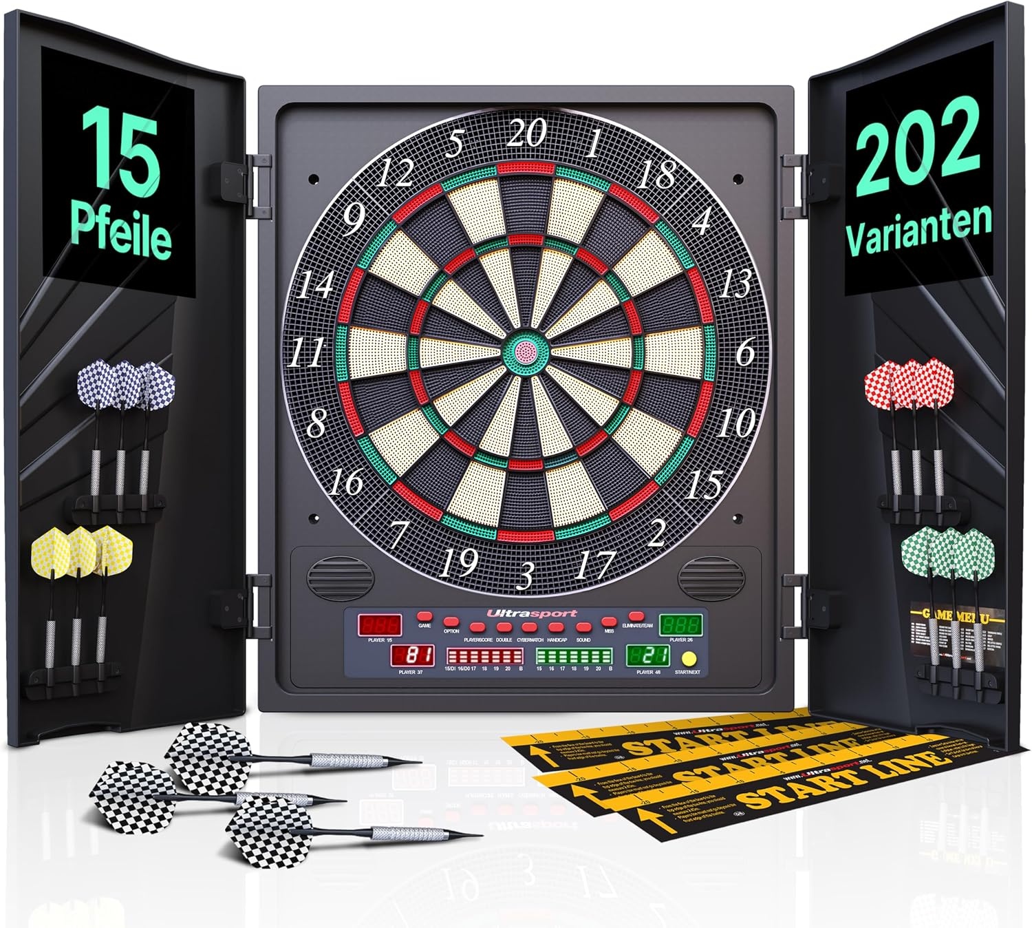 Ultrasport Elektronisch Dartbord Zwart 65x7x51,5 cm