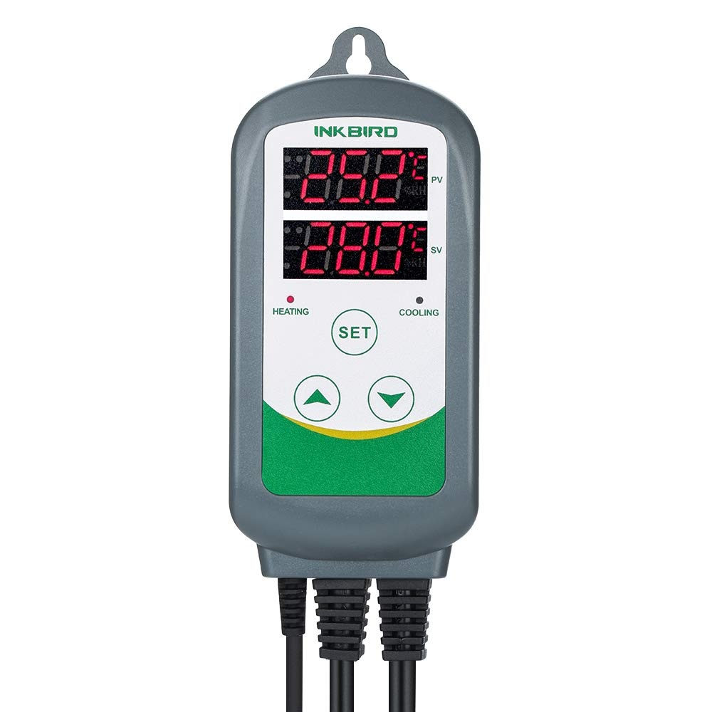 Inkbird ITC-308 Digitale Thermostaat met Verwarmings Koeling Functie | Temperatuurregelaar met NTC-sonde voor Kas, Reptiel, Thuisbrouwen, Terrarium