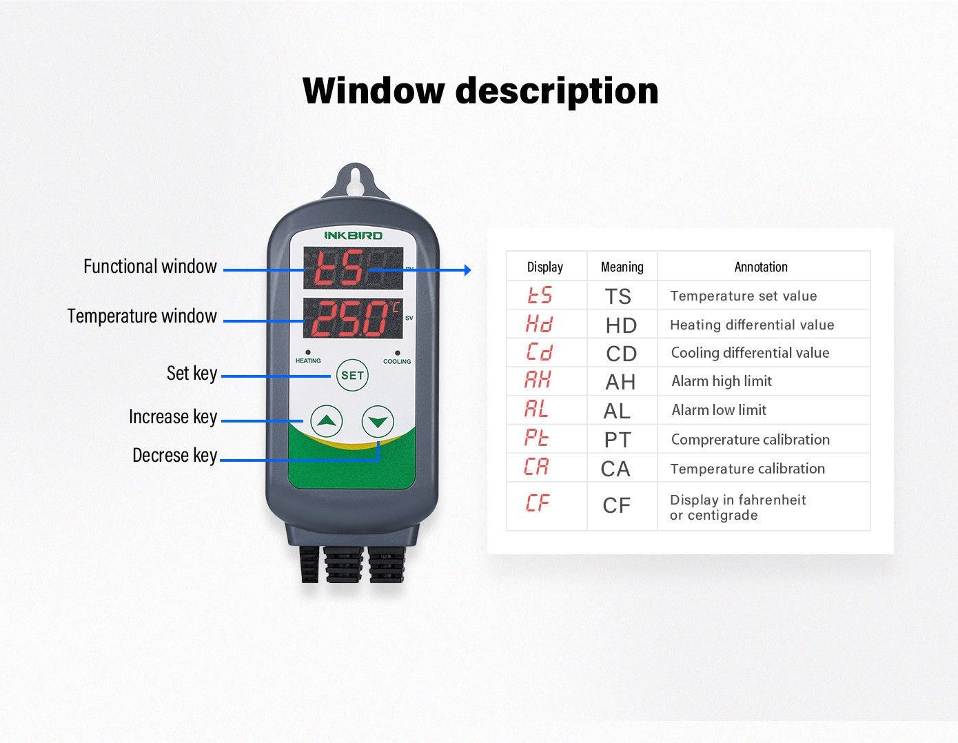 Inkbird ITC-308 Digitale Thermostaat met Verwarmings Koeling Functie | Temperatuurregelaar met NTC-sonde voor Kas, Reptiel, Thuisbrouwen, Terrarium