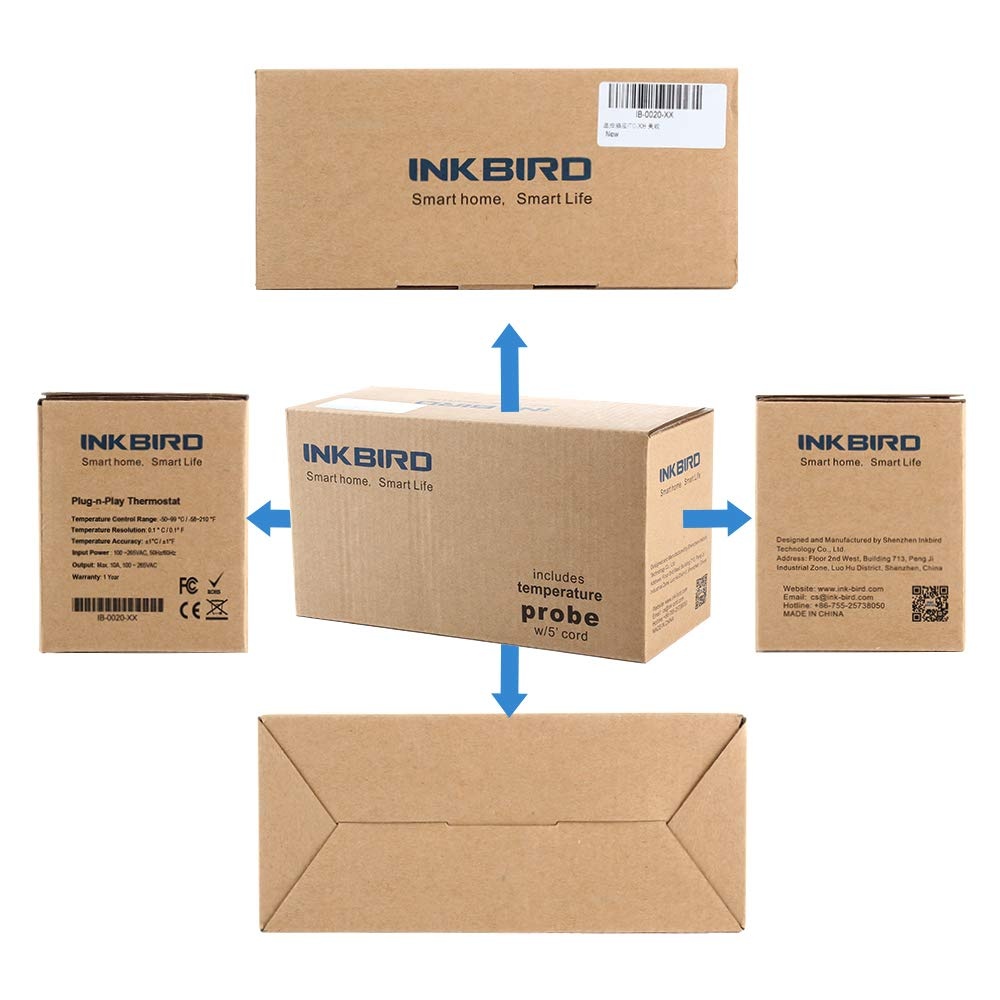 Inkbird ITC-308 Digitale Thermostaat met Verwarmings Koeling Functie | Temperatuurregelaar met NTC-sonde voor Kas, Reptiel, Thuisbrouwen, Terrarium