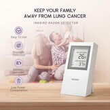 INKBIRD Ink-RD1 Draagbare Radondetector (versie EU-Bq/m³, wit) | Radonmeter korte en lange termijn, radonmeetapparaat voor thuis, kantoor, garage