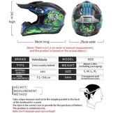 Jeugd Motorcrosshelm, Kinder Motorhelm MX Quad ATV Sport Enduro Crash Crossmotorhelm, Volwassen Full-face Off-road Motorhelm, Met Bril Masker Handschoenen - Maat S(52-53CM)