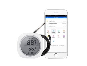Inkbird IBS-TH1 PLUS Bluetooth Thermometer Hygrometer | Binnenthermometers voor Android- en iOS, temperatuur- en vochtigheidsmeter voor vleesbrouwerij