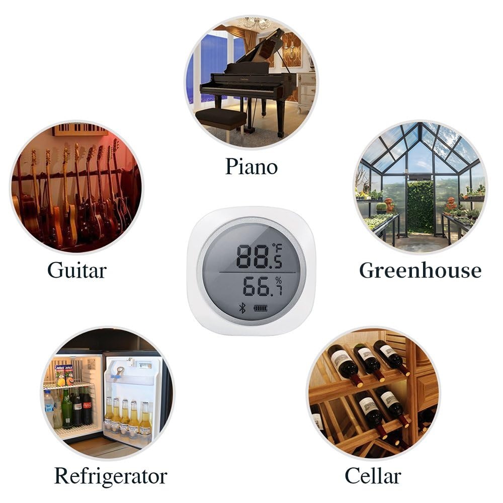 Inkbird IBS-TH1 PLUS Bluetooth Thermometer Hygrometer | Binnenthermometers voor Android- en iOS, temperatuur- en vochtigheidsmeter voor vleesbrouwerij