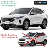 CLIM ART Winddeflector voor/compatibel met Ford Kuga 19-26 - Tape on 6 st - Maat Ford Kuga 2019-2026 SUV Tape-On