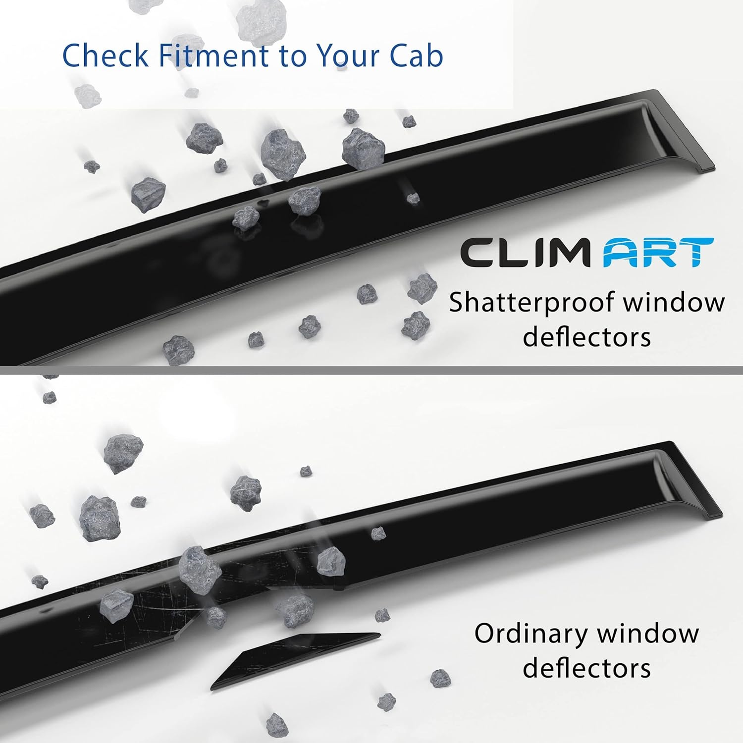 CLIM ART Winddeflector voor/compatibel met Ford Kuga 19-26 - Tape on 6 st - Maat Ford Kuga 2019-2026 SUV Tape-On