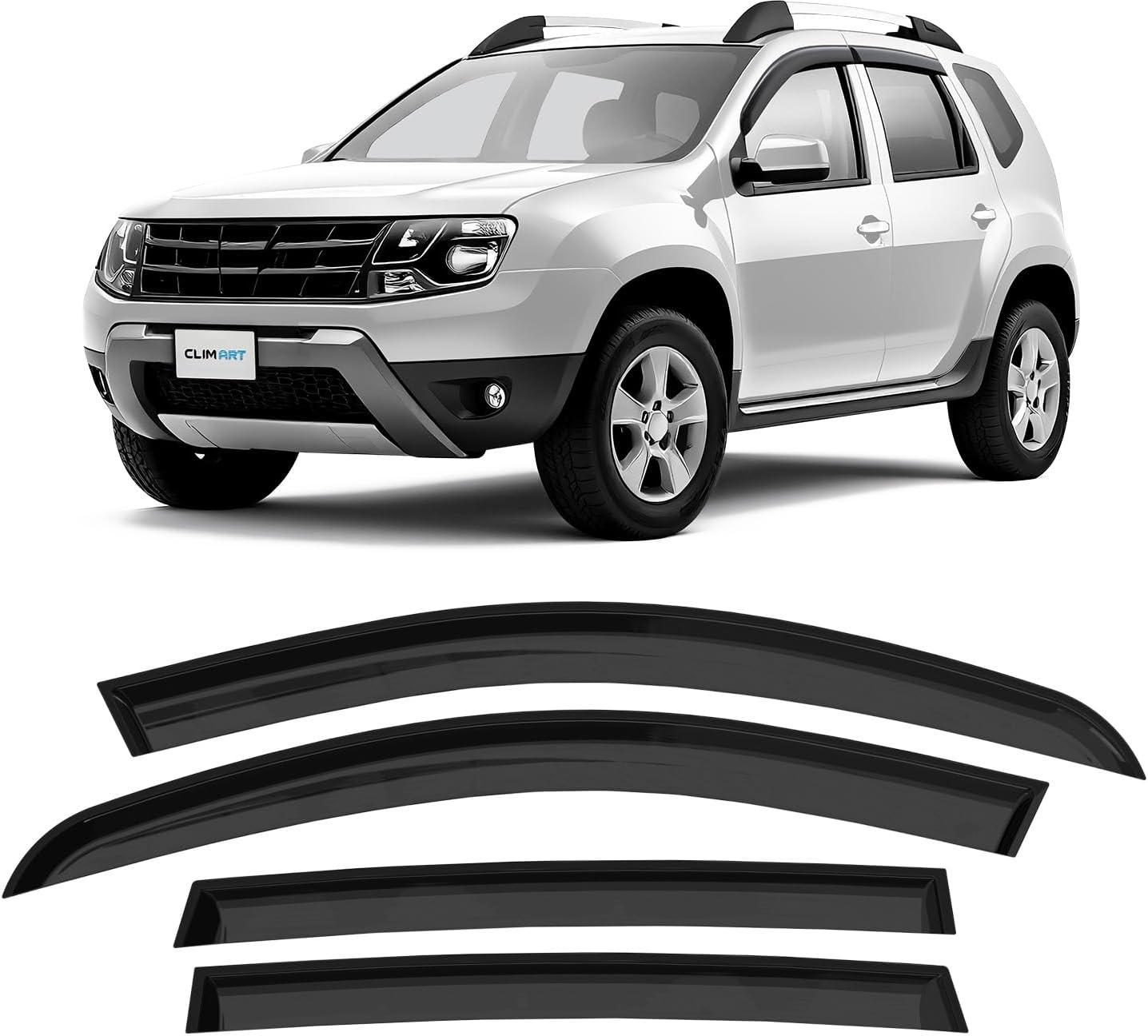 CLIM ART Winddeflector voor/compatibel met Ford Kuga 19-26 - Tape on 6 st - Maat Ford Kuga 2019-2026 SUV Tape-On