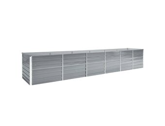 vidaXL Plantenbak verhoogd 480x80x77 cm gegalvaniseerd staal grijs