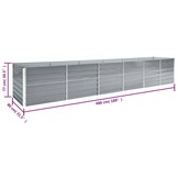 vidaXL Plantenbak verhoogd 480x80x77 cm gegalvaniseerd staal grijs