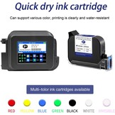 XMINI 12,7 mm draagbare inkjetprinter, draagbare mini-inkjetcoderingsmachine voor tekstcodering, QR-code, batchnummer, logo, datum, sneldrogende inkt, 42 ml, zwart