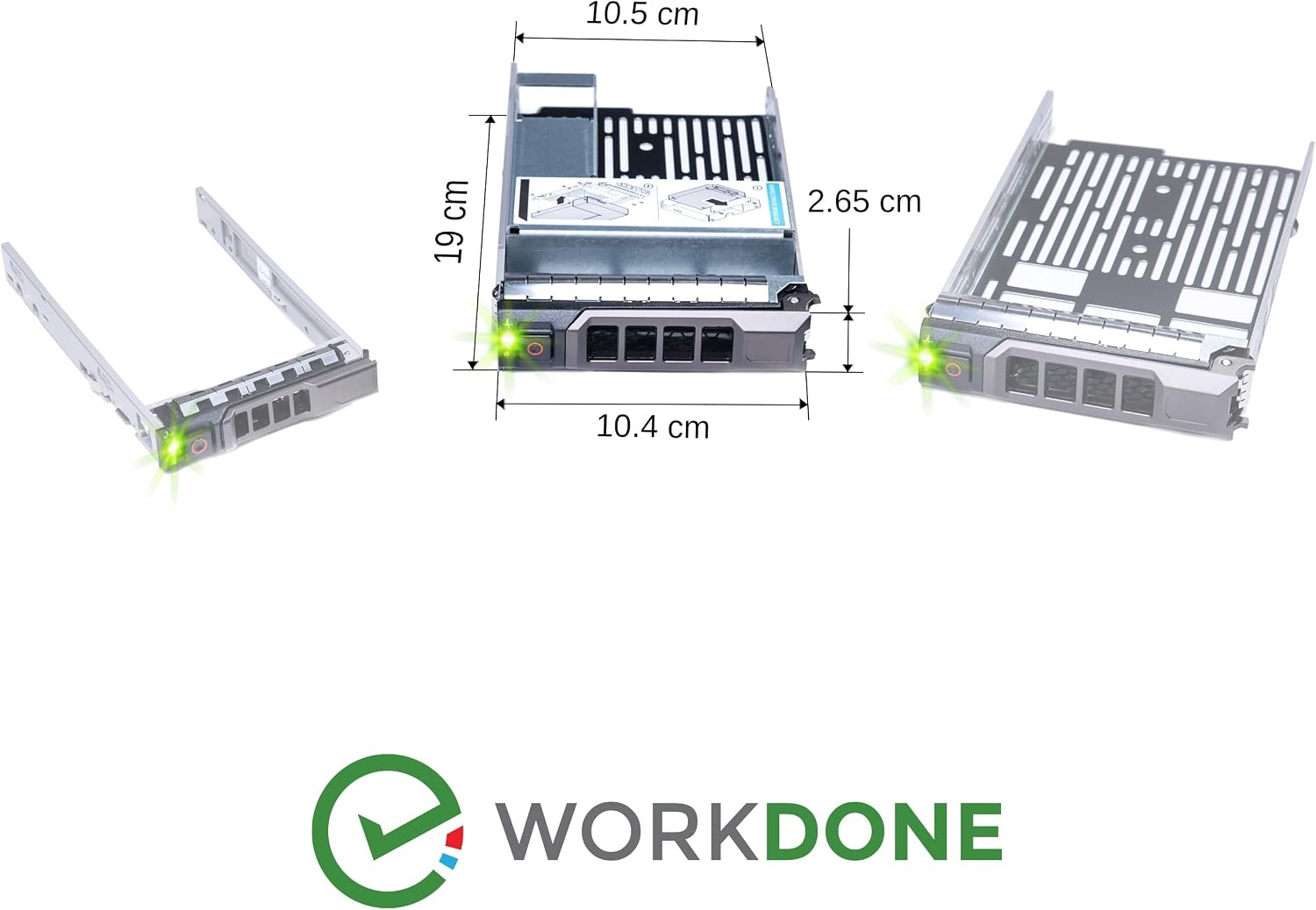 WORKDONE 6-Pack – 3,5" Harde Schijf Caddy met 2,5" HDD-Adapter – Compatibel met de Dell PowerEdge geselecteerde 11e-13e gen. servers - Handleiding – Etiketten - Schroevendraaier – Schroeven