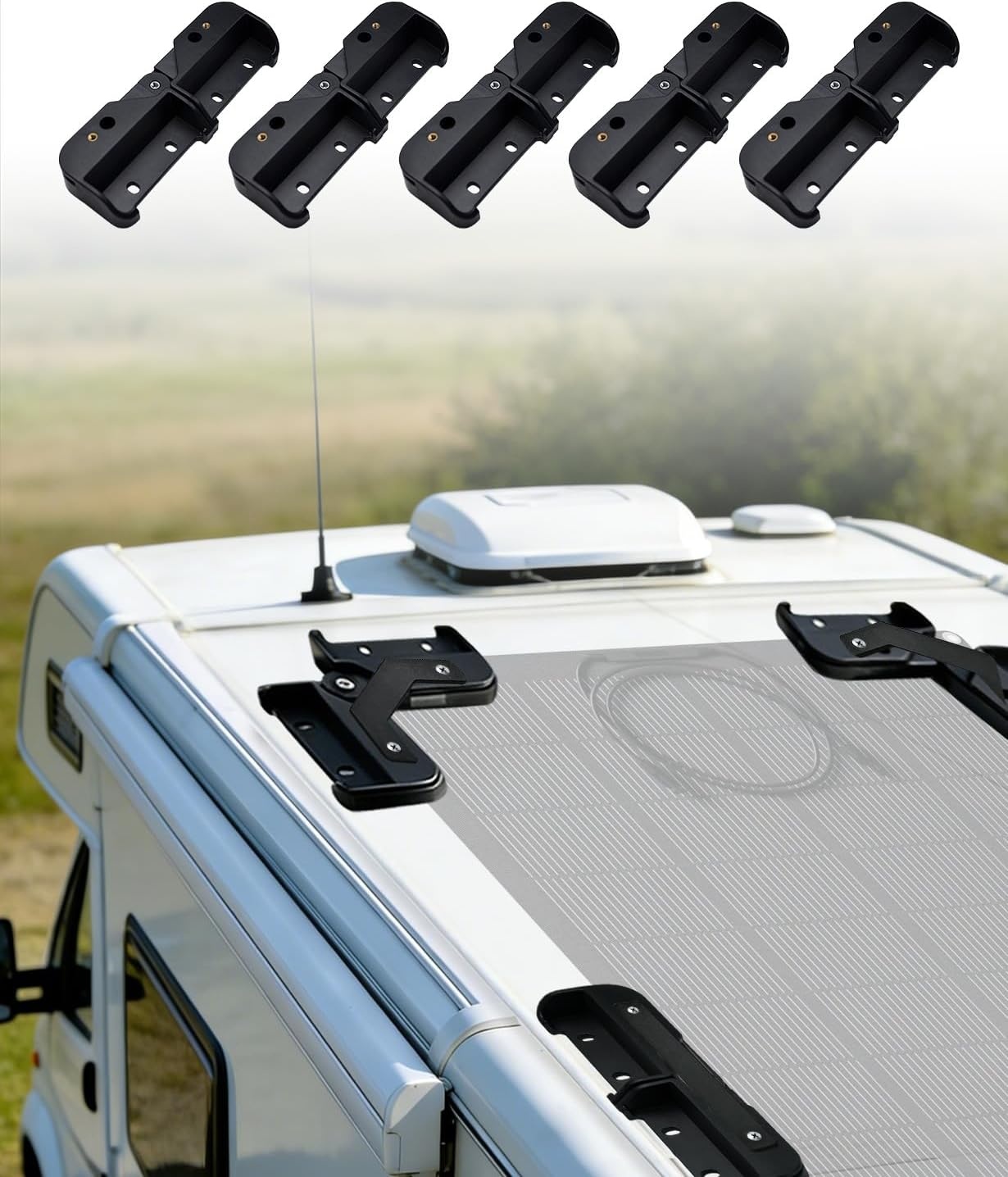 ECO-WORTHY Zonnepaneelhouder met hangende koelconstructie, snelle installatie, compatibel met flexibele en glazen modules onder 200 W, geschikt voor camping, camper, plat dak en boot