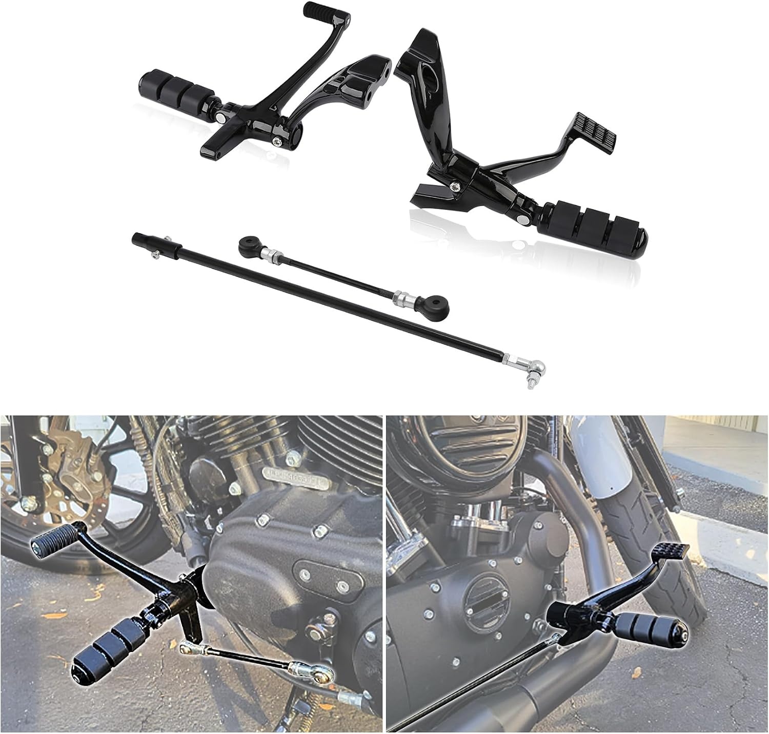 Zwarte Forward Controls Voetsteunen Harley Sportster XL 1200 883 met 35% Korting