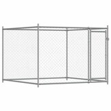 vidaXL Hondenhok Gegalvaniseerd Staal 2x2x1,5 m met Korting