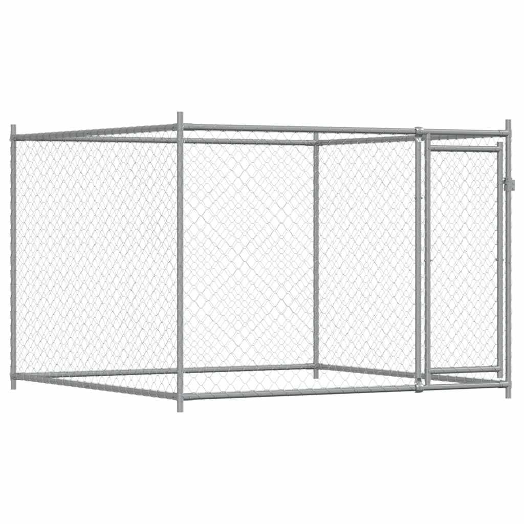vidaXL Hondenhok Gegalvaniseerd Staal 2x2x1,5 m met Korting