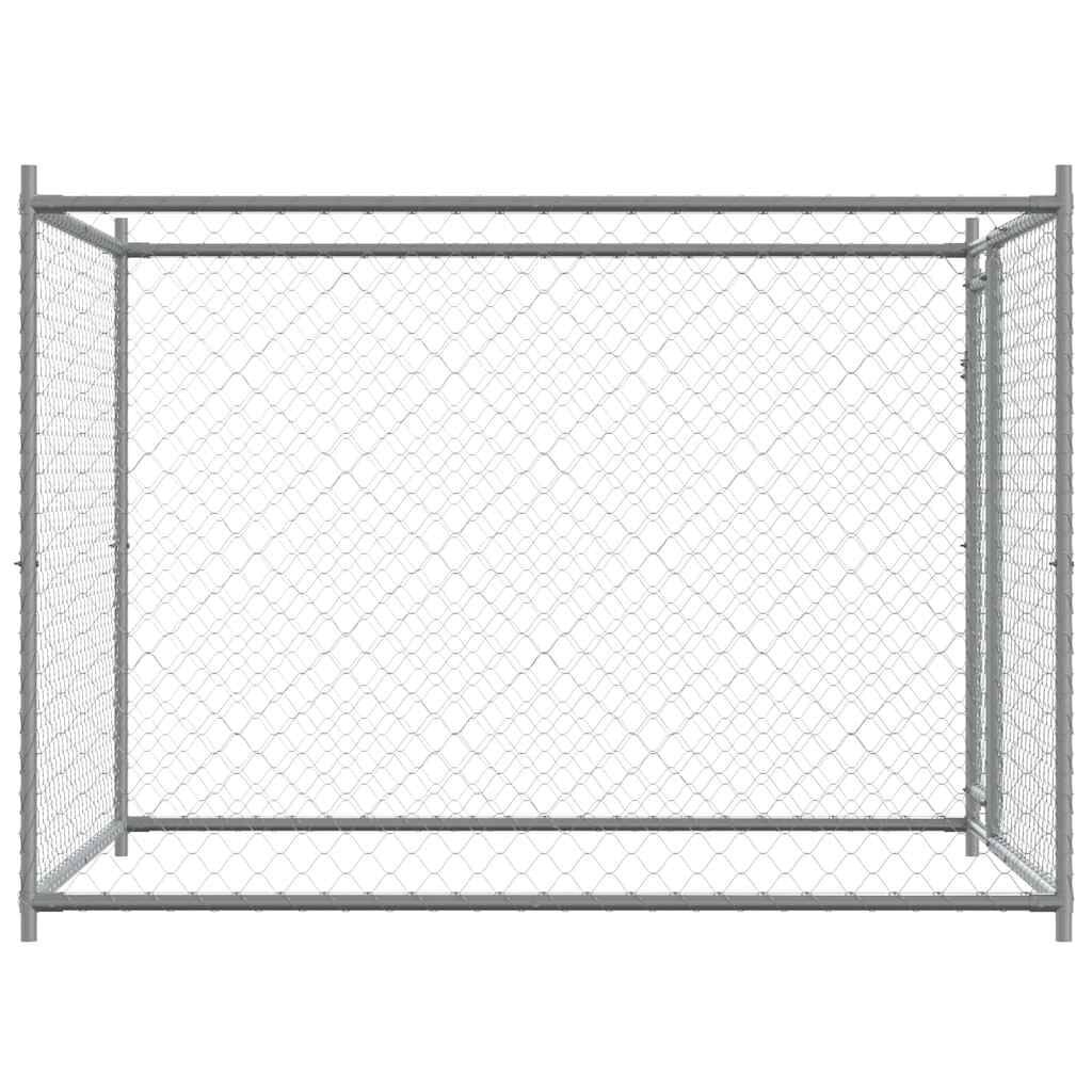 vidaXL Hondenhok Gegalvaniseerd Staal 2x2x1,5 m met Korting