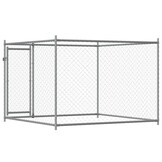 vidaXL Hondenhok Gegalvaniseerd Staal 2x2x1,5 m met Korting