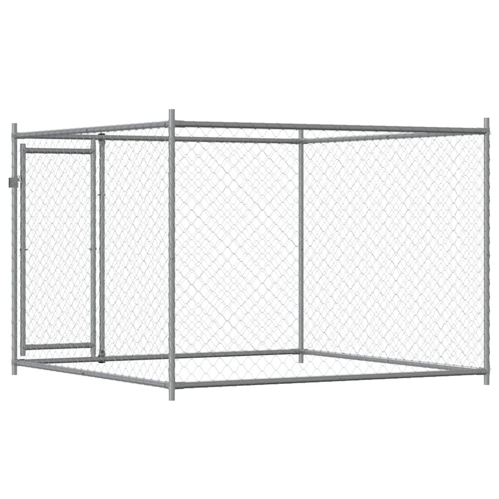vidaXL Hondenhok Gegalvaniseerd Staal 2x2x1,5 m met Korting