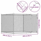 vidaXL Hondenhok Gegalvaniseerd Staal 2x2x1,5 m met Korting