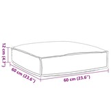 VidaXL Palletkussen Grijs 60x60x12 cm - Oxford Stof (55% Korting)