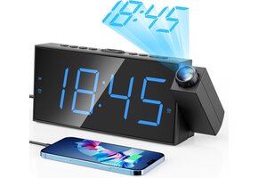 Projectiewekker met 180° Draaibare Projectie | 33% Korting