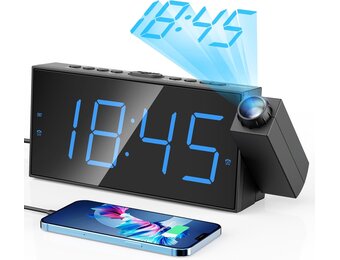 Projectiewekker met 180° Draaibare Projectie | 33% Korting