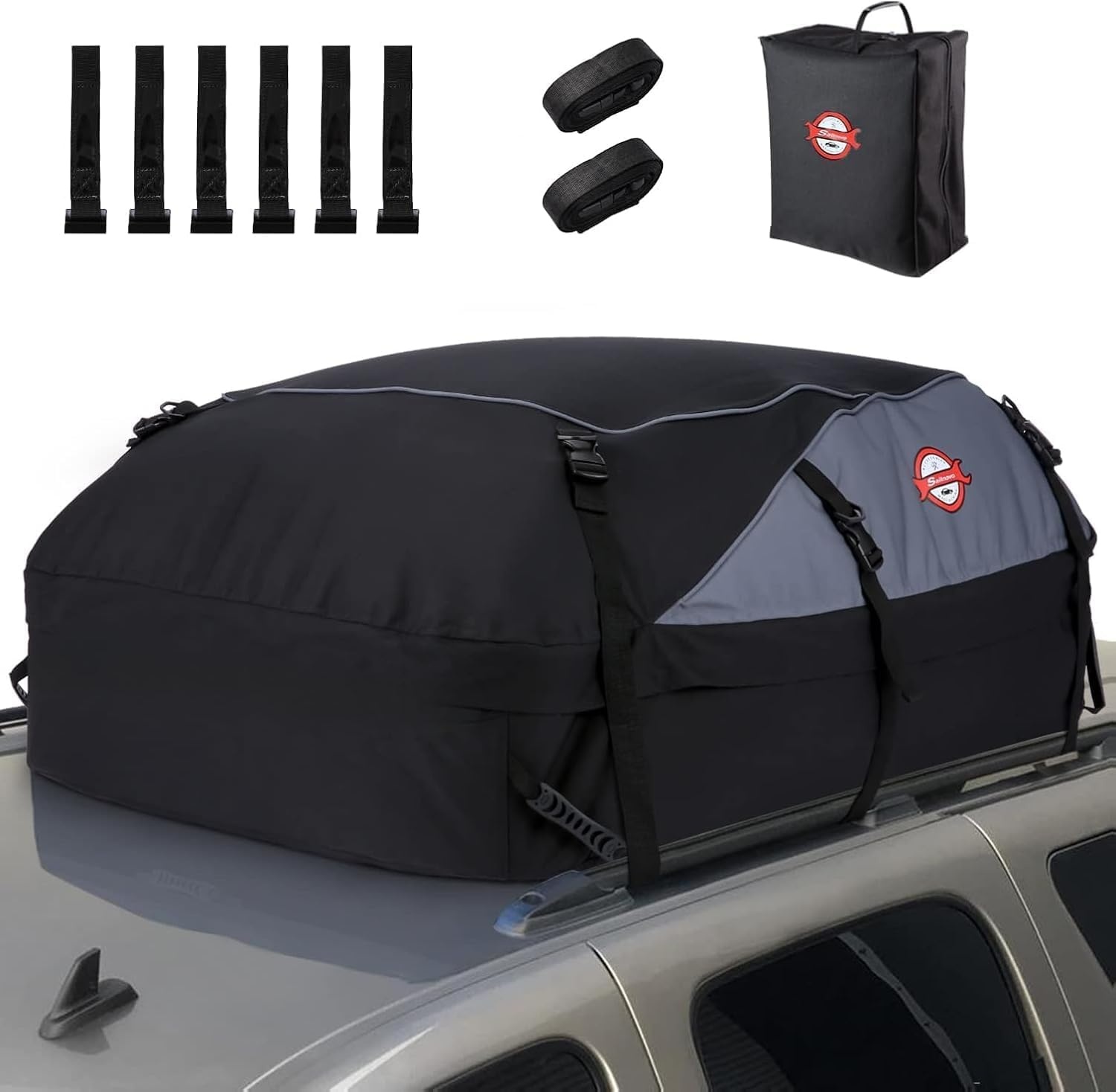 Ruime Waterdichte Dakkoffer Tas 566L - Universeel & Aerodynamisch (Grijs)