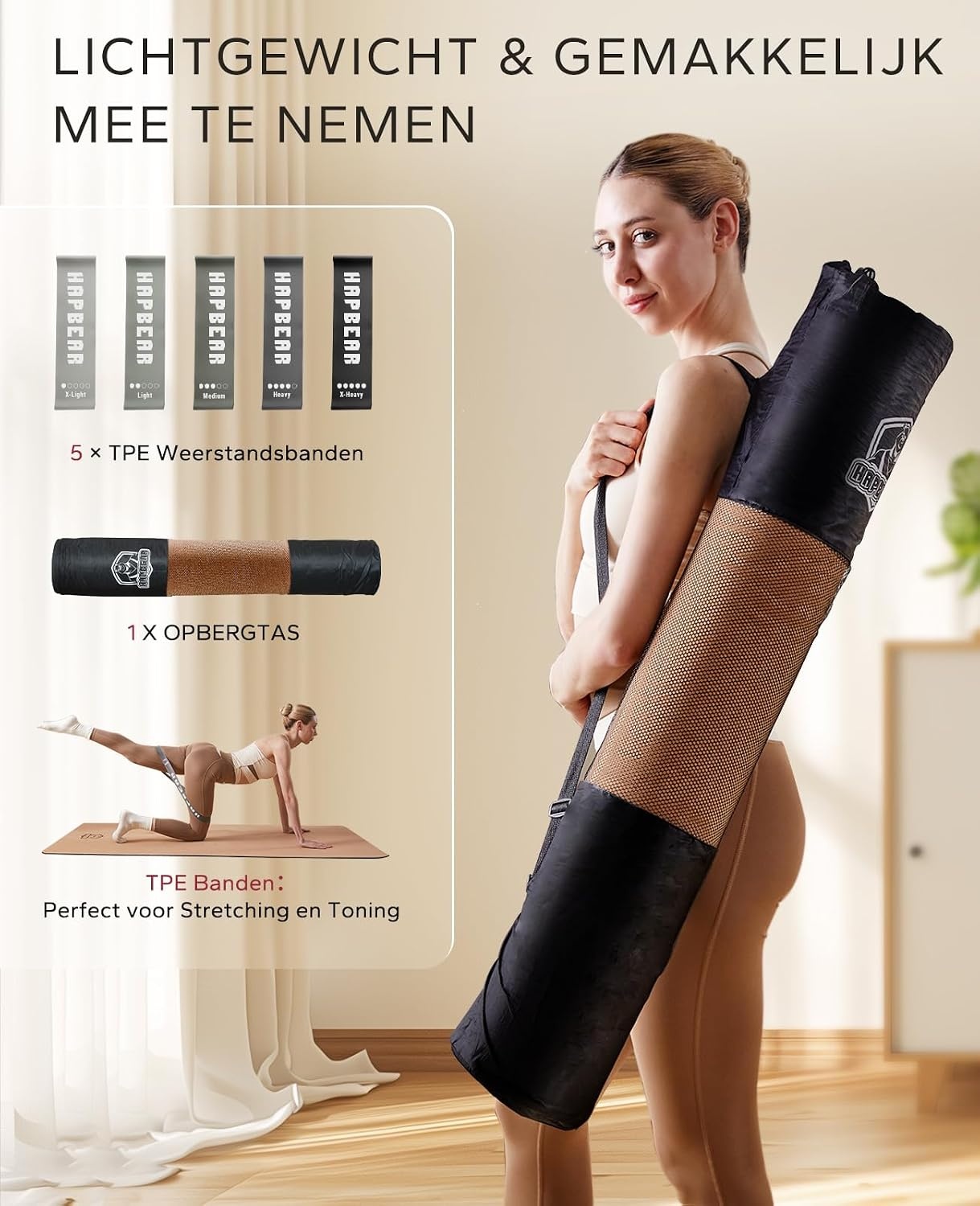XXL Kurk Yogamat met Demping & Weerstandsband - 29% Korting