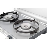 Compact Camping Gasfornuis 2 Pitten - 4000W - Grijs met Windscherm