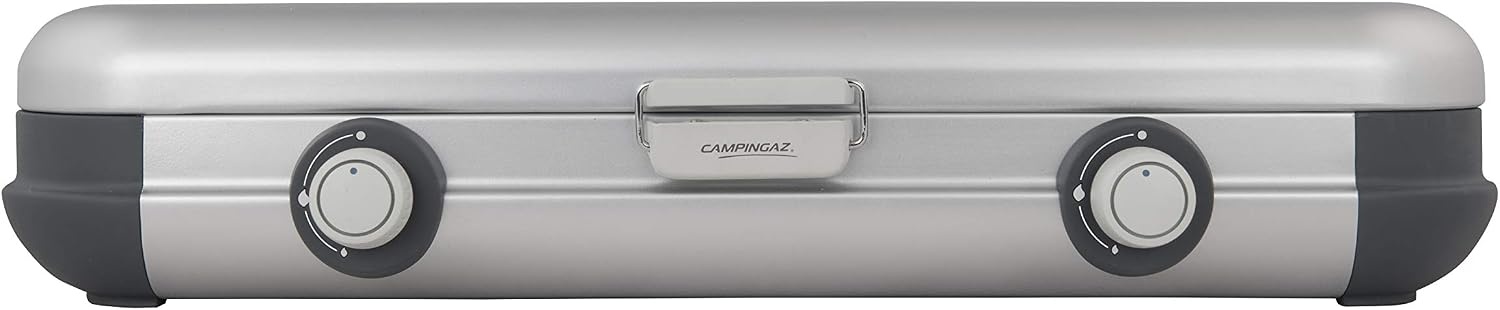 Compact Camping Gasfornuis 2 Pitten - 4000W - Grijs met Windscherm