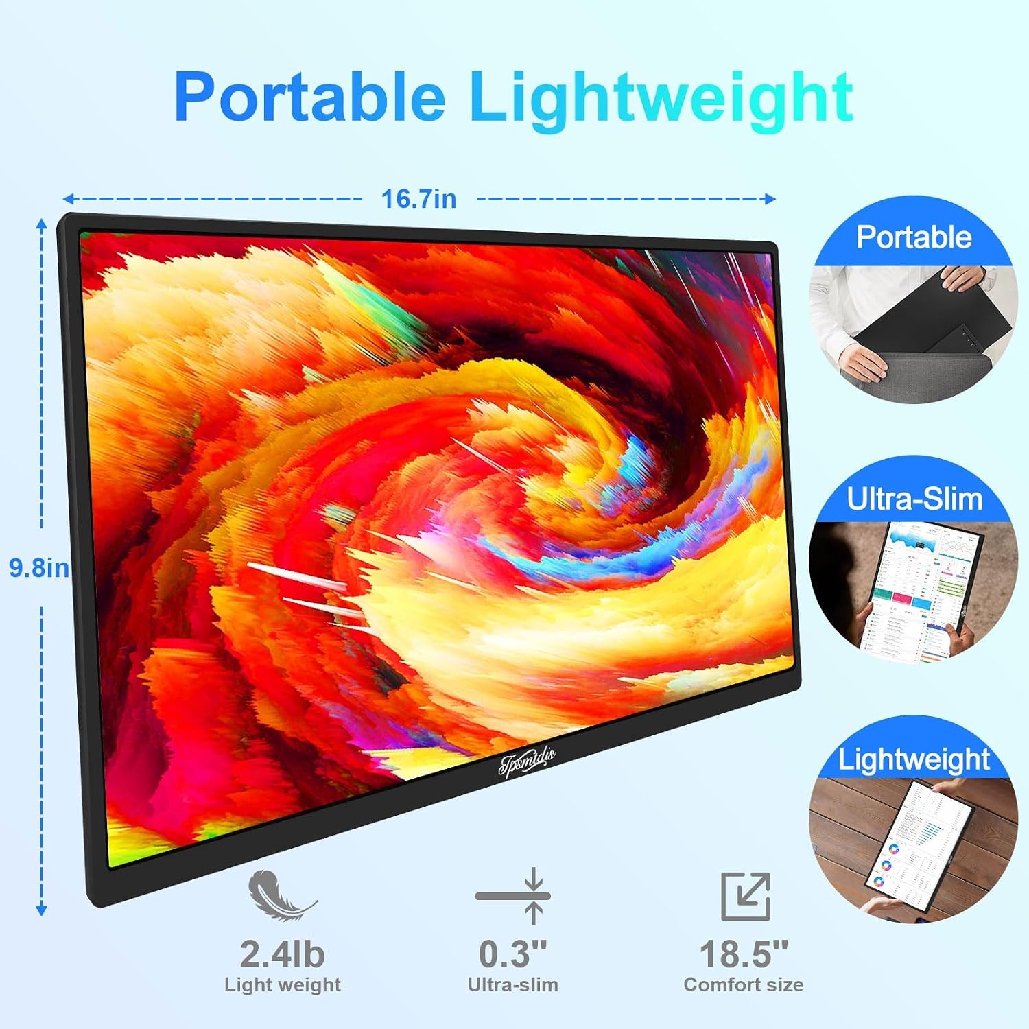 Draagbare Gaming Monitor 18,5" Full HD 120Hz IPS met Korting