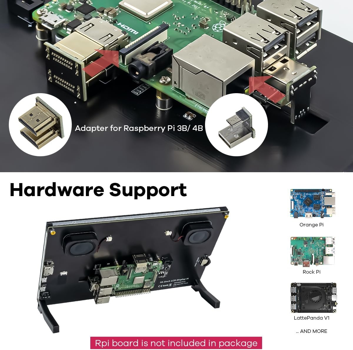 10.1" LCD Touchscreen Monitor voor Raspberry Pi/Jetson Nano - 34% Korting