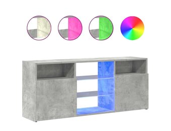 TV-meubel met LED betongrijs - 120cm - 54% Korting