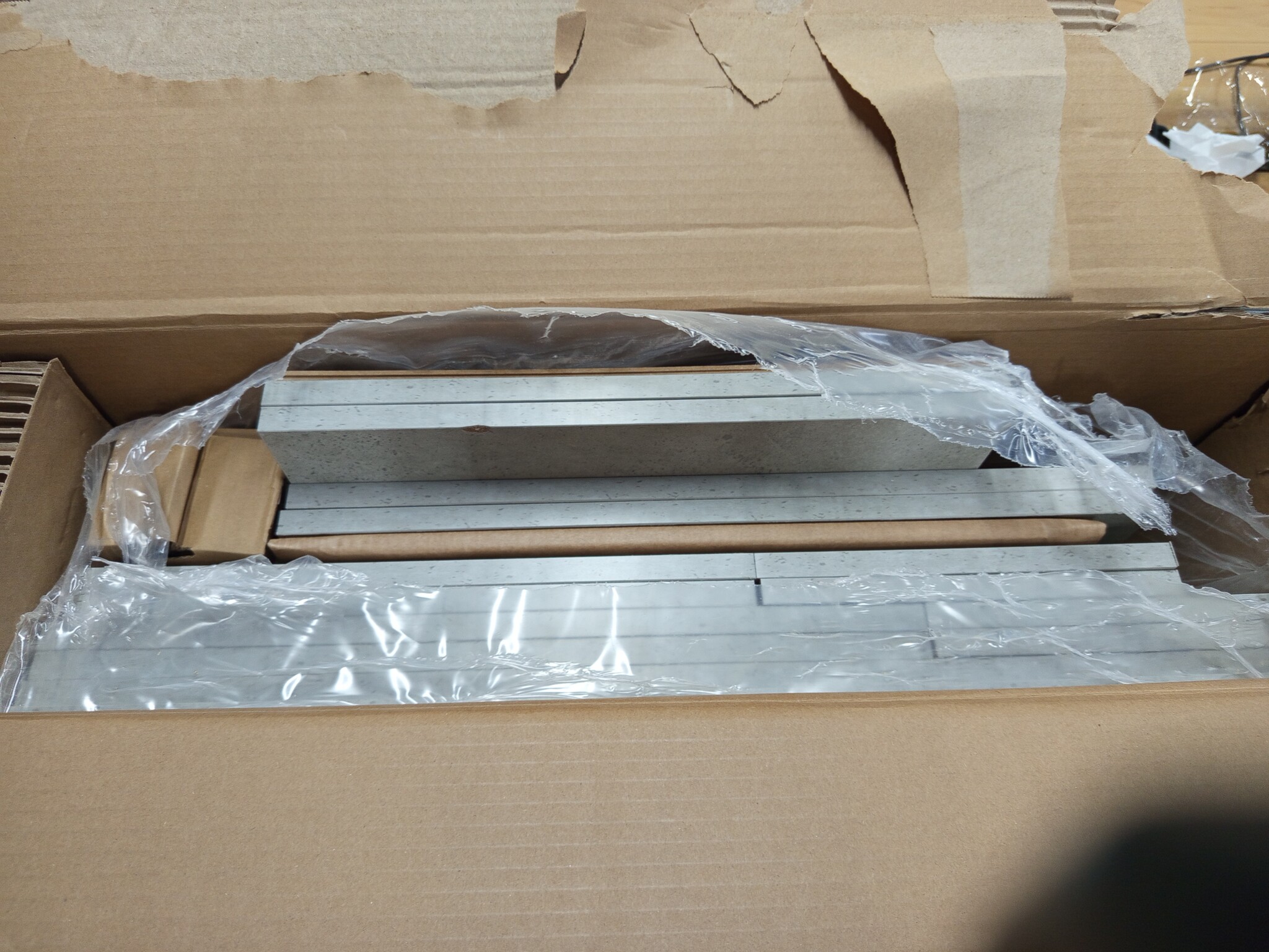 TV-meubel met LED betongrijs - 120cm - 54% Korting