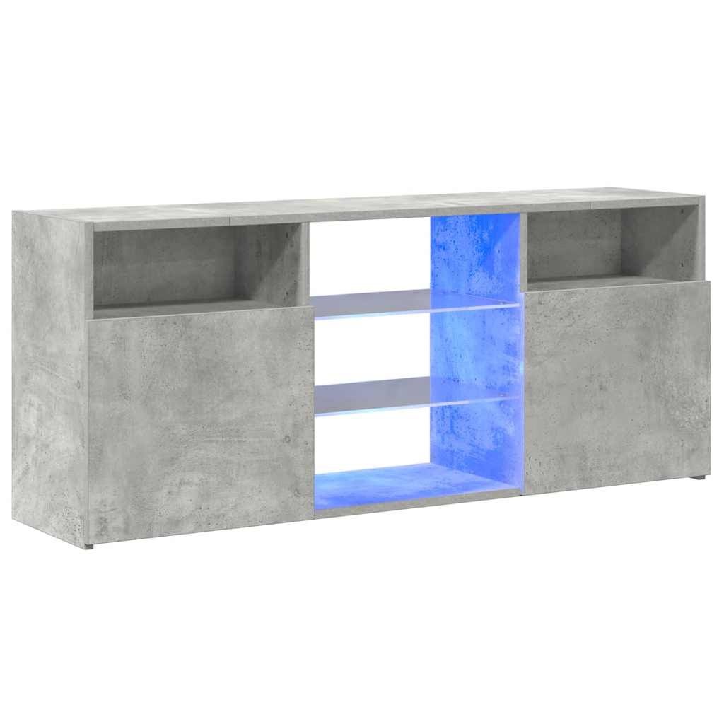 TV-meubel met LED betongrijs - 120cm - 54% Korting