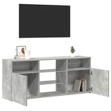 TV-meubel met LED betongrijs - 120cm - 54% Korting