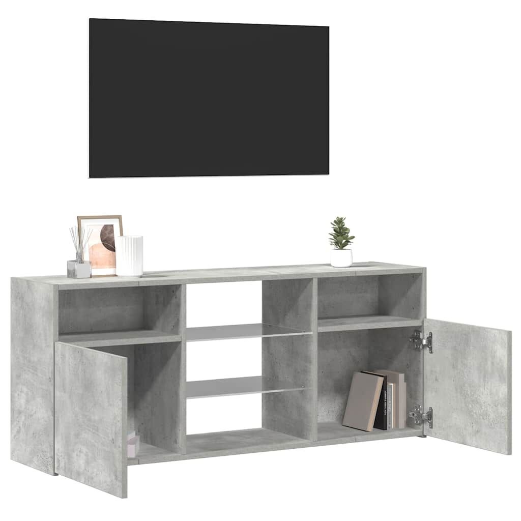 TV-meubel met LED betongrijs - 120cm - 54% Korting