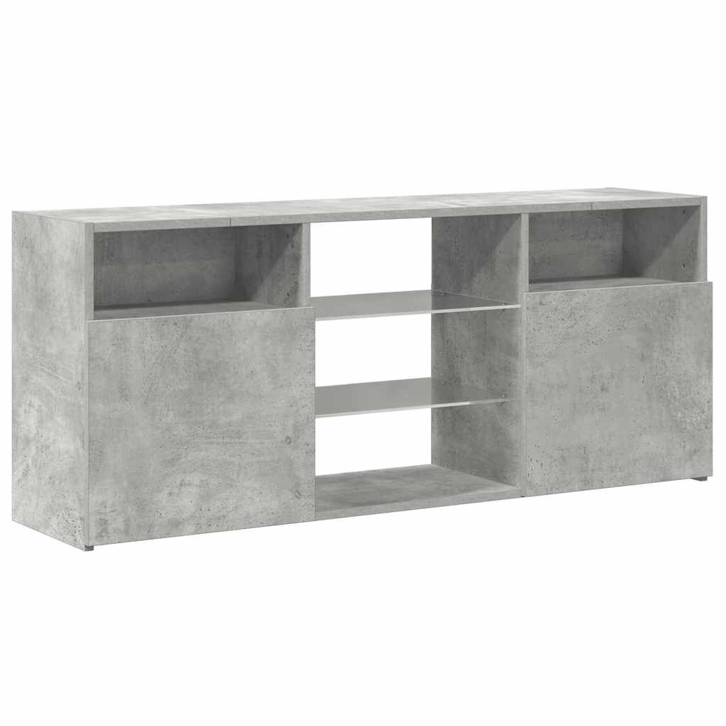TV-meubel met LED betongrijs - 120cm - 54% Korting