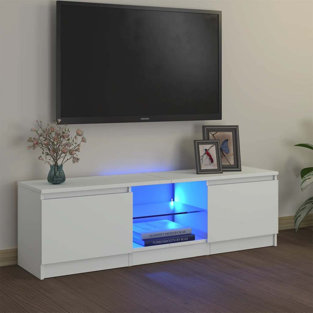 Wit TV-meubel met LED, 120cm - 53% Korting!