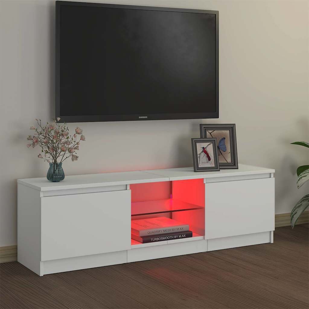 Wit TV-meubel met LED, 120cm - 53% Korting!