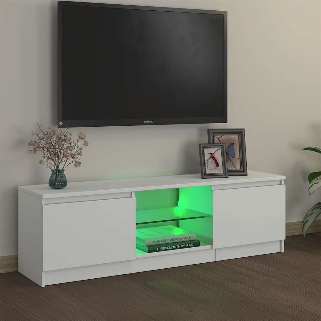 Wit TV-meubel met LED, 120cm - 53% Korting!